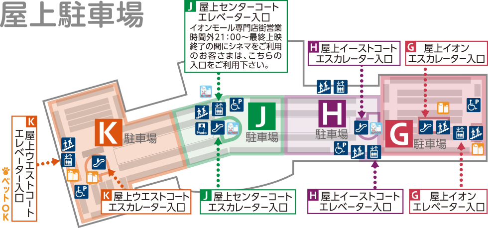 ミュゼイオンモールつくば店の駐車場